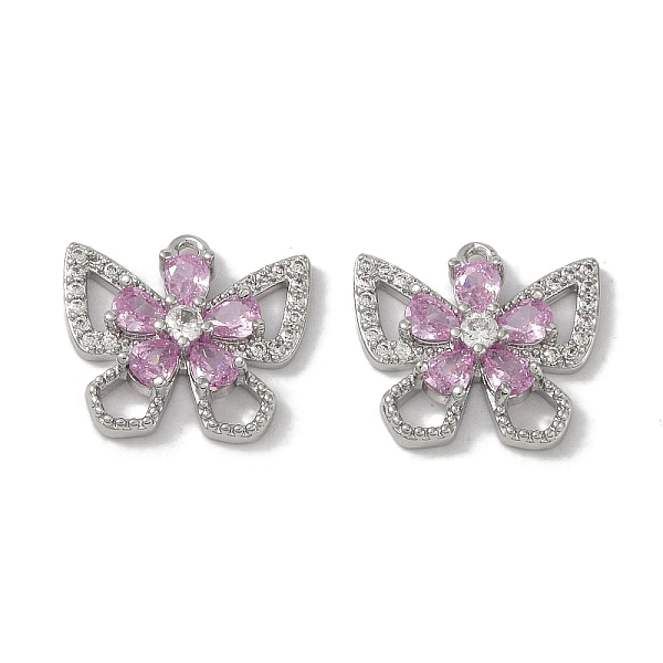 

PandaHall Brass Micro Pave Clear Cubic Zirconia Pendants, Butterfly, Platinum, 14.5x16.5x4mm, Hole: 1mm Brass+Cubic Zirconia Butterfly..., Purple
