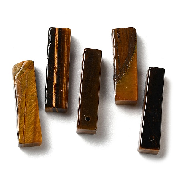 

PandaHall Natural Tiger Eye Pendants, Rectangle Charms, 39~40x9.5~10x8~8.5mm, Hole: 1.8~2mm Tiger Eye Rectangle