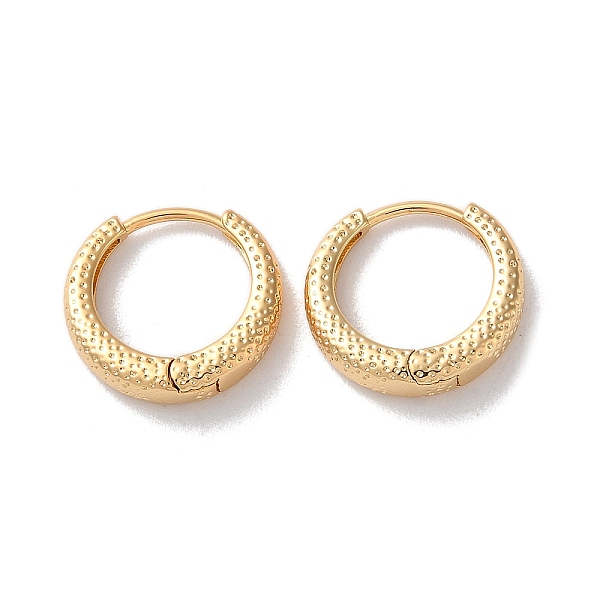 

PandaHall Texture Rings Brass Hoop Earrings for Women, Real 18K Gold Plated, 14.5x3.5mm Brass Ring