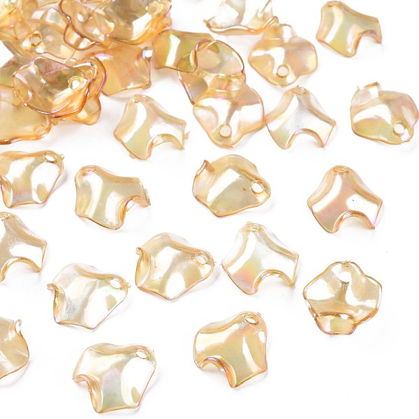 

PandaHall Transparent Acrylic Pendants, AB Color Plated, Petal, Goldenrod, 15.5x15x5mm, Hole: 2mm, about 2200pcs/500g Acrylic Petaline Gold