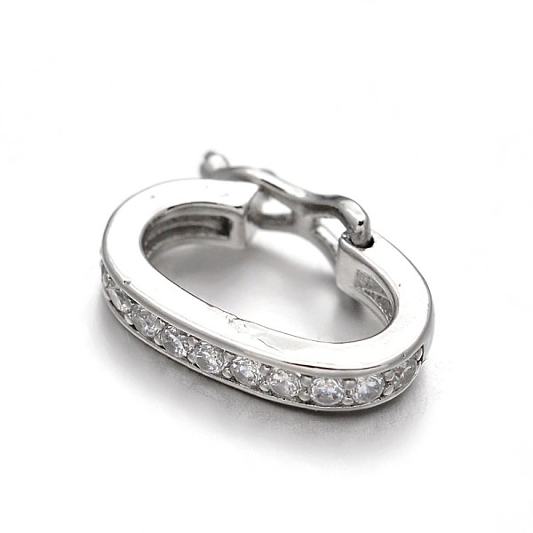 

PandaHall Rack Plating Brass Micro Pave Cubic Zirconia Twister Clasps, Lead Free & Cadmium Free, Platinum, 14x10x4mm Brass+Cubic Zirconia