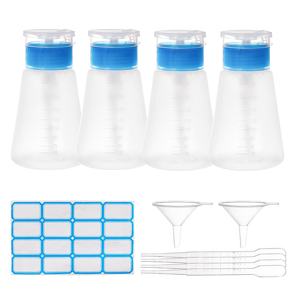 

PandaHall DIY Nail Polish Remover Storage Bottle, with Empty Plastic Press Pump Bottle and Flip Top Cap, Waterproof Sticker Labels, Plastic..., Clear