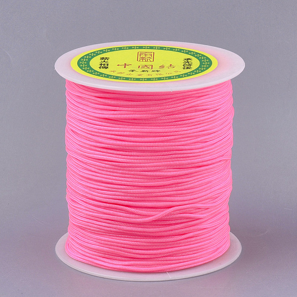 

PandaHall Nylon Thread, Hot Pink, 1.5mm, about 120.29 yards(110m)/roll Nylon Pink