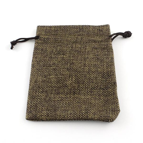 

PandaHall Burlap Packing Pouches Drawstring Bags, Sienna, 13.5~14x9.5~10cm Burlap Brown