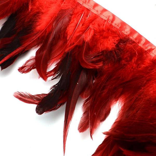 

PandaHall Fashion Feather Cloth Strand Costume Accessories, Red, 110~300x28~62mm, about 10yard/bag Feather Feather Red