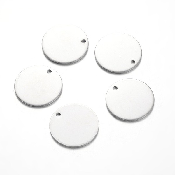 

PandaHall Flat Round Stainless Steel Blank Stapmping Tag Pendants, Stainless Steel Color, 20x1mm, Hole: 1.5mm Stainless Steel Flat Round