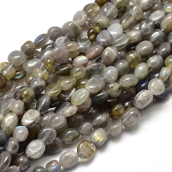 

PandaHall Natural Labradorite Nuggets Beads Strands, Tumbled Stone, 5~10x6~7x3~7mm, hole: 1mm, about 14.9 inch~15.7 inch Labradorite Nuggets