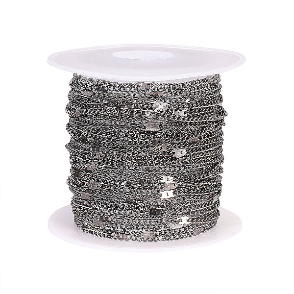 

PandaHall Brass Coated Iron Cable Chains, Soldered, with Spool, Gunmetal, 2x1.4x0.9mm Iron