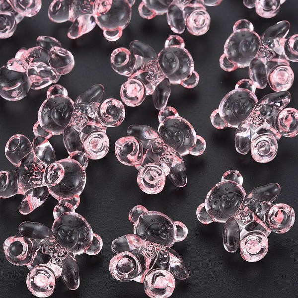 

PandaHall Transparent Acrylic Beads, Bear, Pink, 26.5x24.5x15mm, Hole: 3mm, about 135pcs/500g Acrylic Bear Pink