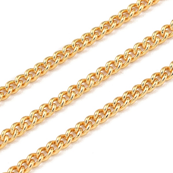 

PandaHall Brass Twisted Chains, Curb Chains, Unwelded, Golden, 2.8x2x0.5mm Brass