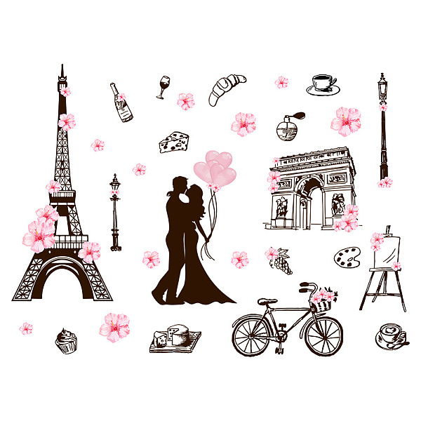 

PandaHall PVC Wall Stickers, Wall Decoration, Eiffel Tower, 900x290mm Plastic Eiffel Tower
