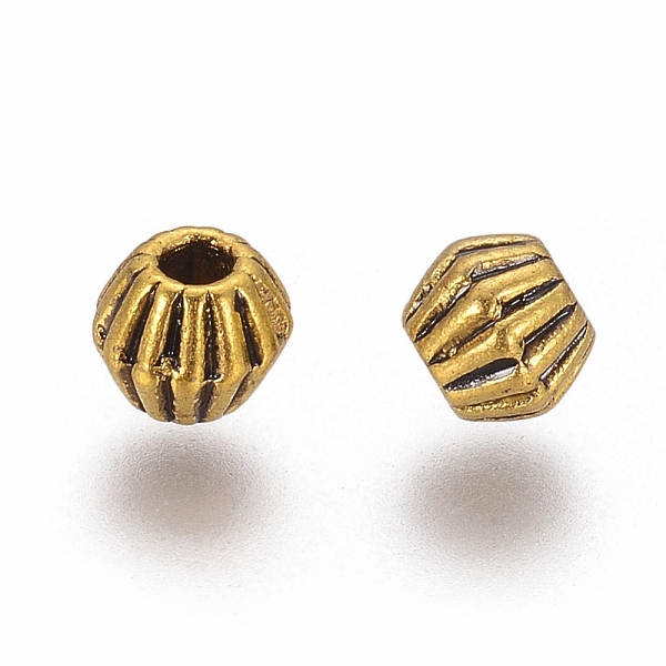 

PandaHall Tibetan Style Spacer Beads, Antique Golden Color, Lead Free & Nickel Free & Cadmium Free, 4x4.5mm, Hole: 1mm Alloy Bicone