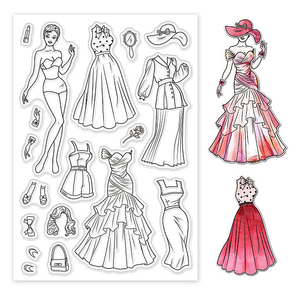 

PandaHall Custom PVC Plastic Clear Stamps, for DIY Scrapbooking, Photo Album Decorative, Cards Making, Clothes, 160x110x3mm Plastic Clothes...