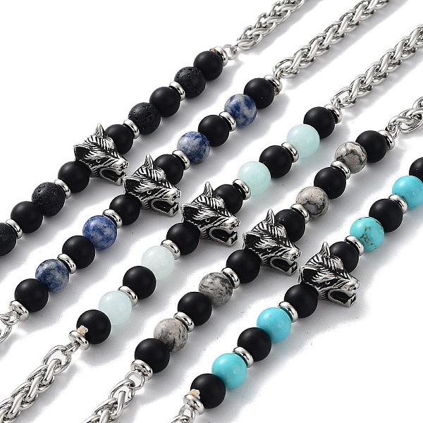 

PandaHall Natural & Synthetic Mixed Gemstone with 201 Stainless Steel Necklaces, 20.28 inch(51.5cm) Mixed Stone