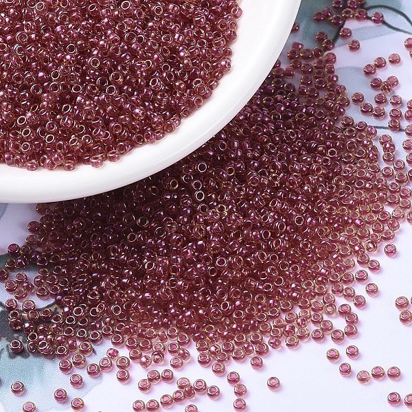 

PandaHall MIYUKI Round Rocailles Beads, Japanese Seed Beads, 11/0, (RR363) Light Cranberry Lined Topaz Luster, 11/0, 2x1.3mm, Hole: 0.8mm..., Brown