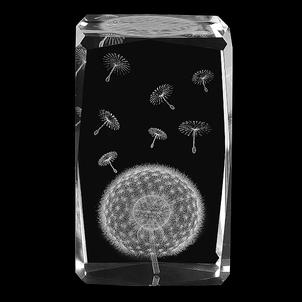 

PandaHall Transparent Glass Display Decorations, Rectangle with Dandelion, Clear, 8x5x5cm Glass Other Plants Clear