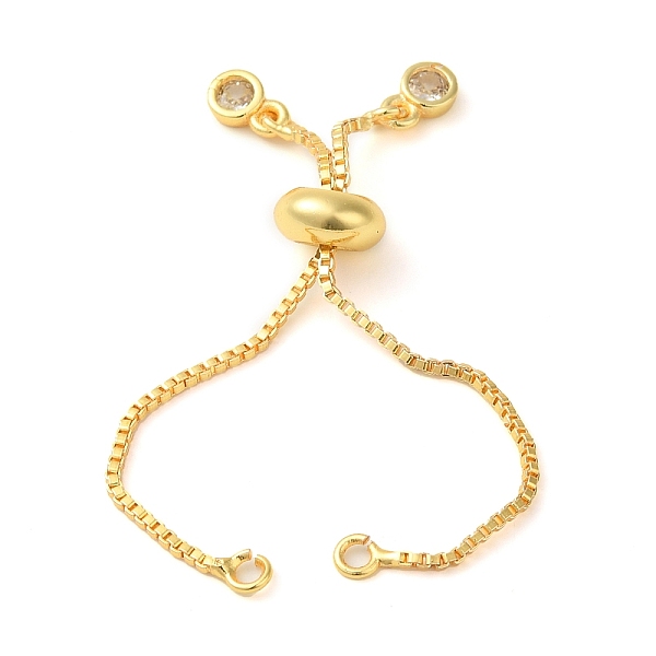 

PandaHall Rack Plating Adjustable Brass Box Chain Slider Bracelet Making, with Lobster Claw Clasps and Silicone Beads, Long-Lasting Plated..., Clear