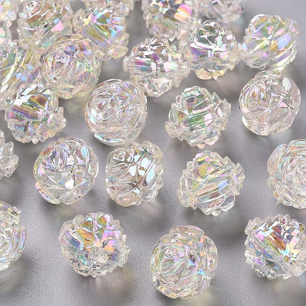 

PandaHall Transparent Acrylic Beads, AB Color, Flower, Clear, 18x16.5mm, Hole: 2.5mm Acrylic Flower Clear