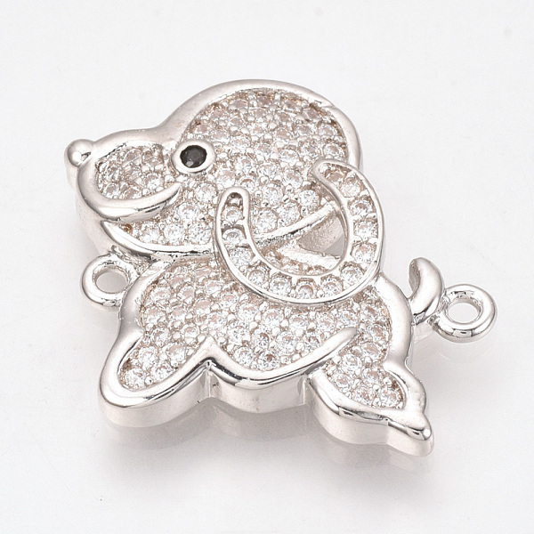 

PandaHall Brass Micro Pave Cubic Zirconia Puppy Links connectors, Poodle Dog Findings, Platinum, 22x20x4mm, Hole: 1mm Brass+Cubic Zirconia..., Clear