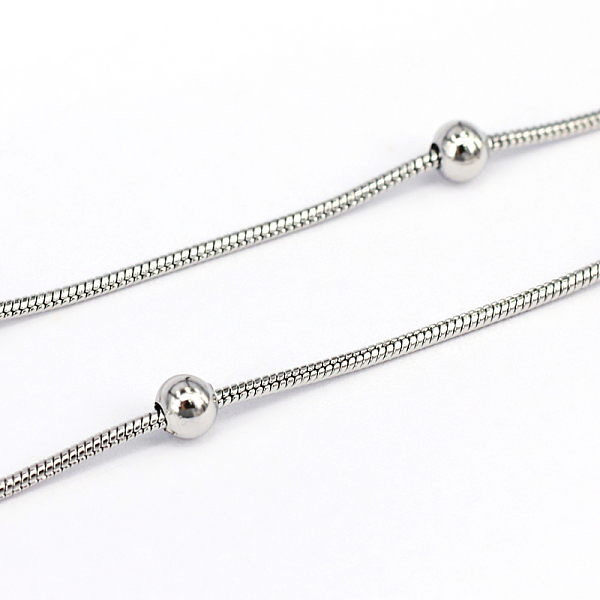 

PandaHall 304 Stainless Steel Snake Chains, Soldered, Stainless Steel Color, 1.2mm 304 Stainless Steel