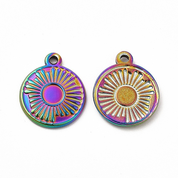 

PandaHall Ion Plating(IP) 304 Stainless Steel Pendant Cabochon Settings, Flat Round, Rainbow Color, Tray: 4.5mm, 17x14x2mm, Hole: 1.4mm 304...