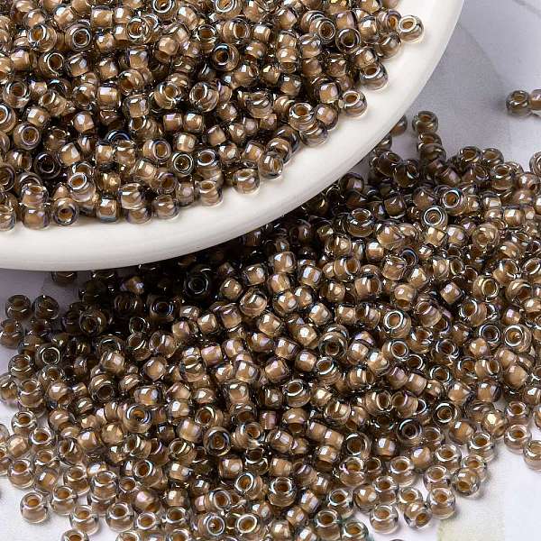 

PandaHall MIYUKI Round Rocailles Beads, Japanese Seed Beads, (RR3541), 8/0, 3mm, Hole: 1mm, about 2111~2277pcs/50g Glass Brown