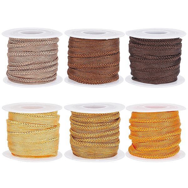 

PandaHall BENECREAT 30 Yards 6 Colors Polyester Twisted Lip Cord Trim, Twisted Cord Trim Ribbon, for Home Decor, Upholstery and Clothing..., Multicolor