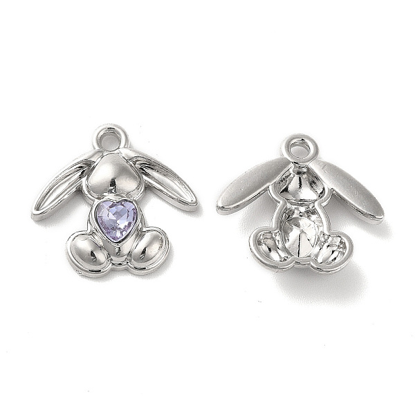 

PandaHall Alloy Pendant, with Glass, Platinum, Lead Free & Cadmium Free, Rabbit Charm, Lavender, 17x17.5x4mm, Hole: 1.8mm Alloy+Glass Rabbit..., Purple