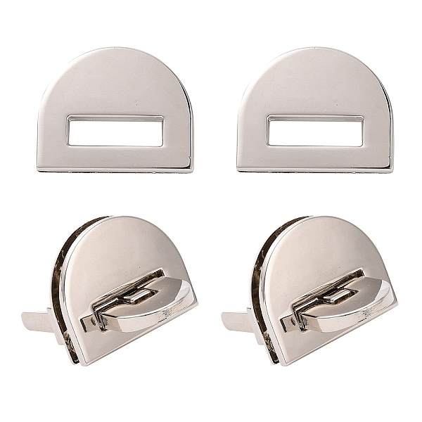 

PandaHall WADORN&reg Zinc Alloy Bag Twist Lock Accessories, with Iron Finding, Handbags Turn Lock, Sectorial, Platinum...