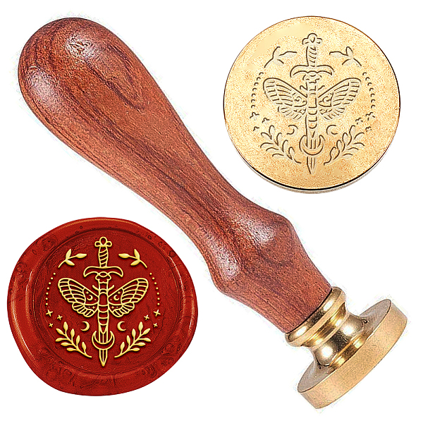 

PandaHall Wax Seal Stamp Set, Golden Tone Sealing Wax Stamp Solid Brass Head, with Retro Wooden Handle, for Envelopes Invitations, Gift Card...