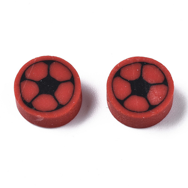 

PandaHall Handmade Polymer Clay Beads, for DIY Jewelry Crafts Supplies, Flat Round, Dark Red, 9.5x4.5mm, Hole: 1.8mm Polymer Clay Flat Round