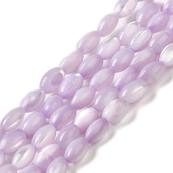 

PandaHall Natural Trochus Shell Beads Strands, Dyed, Rice, Plum, 5x3~3.5mm, Hole: 0.7mm, about 81~82pcs/strand, 15.39''~15.51''(39.1~39.4cm)..., Purple