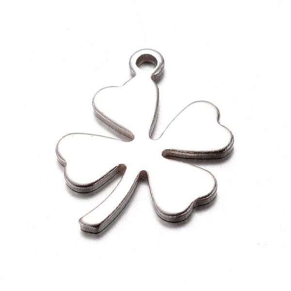 

PandaHall 201 Stainless Steel Charms, Clover, Stainless Steel Color, 13x9.5x0.7mm, Hole: 1mm 201 Stainless Steel Clover