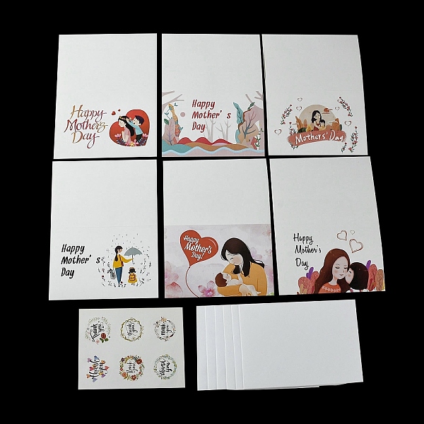 

PandaHall Mother's Day Gift Cards, with Envelope and Sticker, Red, 100x150x0.6mm Paper Red