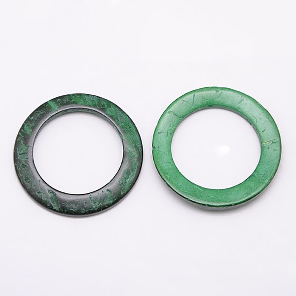 

PandaHall Dyed Wood Jewelry Findings Coconut Linking Rings, Dark Green, 35~36x3~6mm Coconut Ring Green