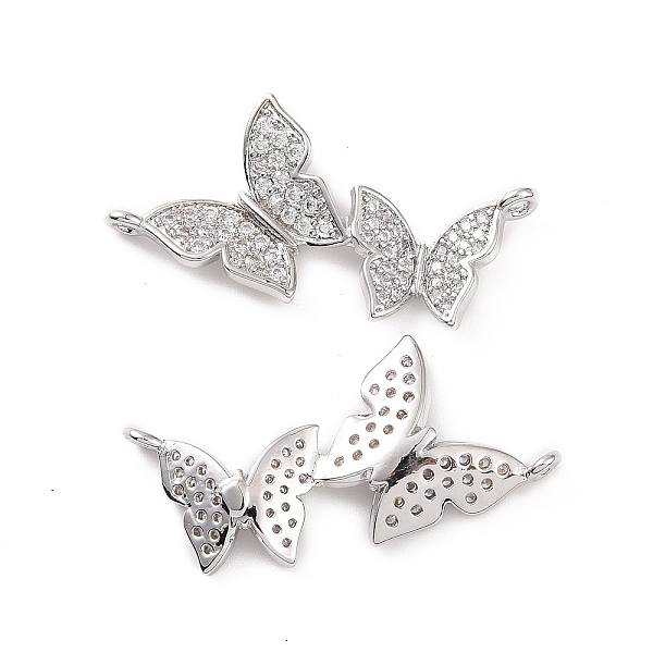 

PandaHall Brass Micro Pave Clear Cubic Zirconia Connector Charms, Butterfly Links, Platinum, 15.5x29.5x3mm, Hole: 1.2mm Brass+Cubic Zirconia...