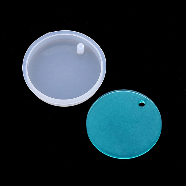 

PandaHall Pendant Silicone Molds, Resin Casting Molds, For UV Resin, Epoxy Resin Jewelry Making, Flat Round, White, 78x12mm, Hole: 5mm...