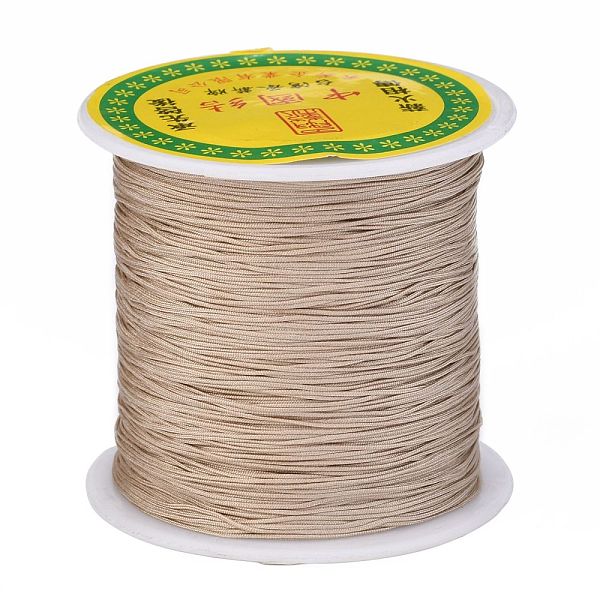 Braided Nylon Thread, Chinese Knotting Cord Beading Cord for Beading Jewelry Making, BurlyWood, 0.5mm, about 150yards/roll