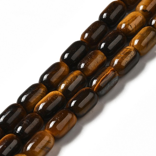 

PandaHall Natural Tiger Eye Beads Strands, Column, 9x6mm, Hole: 0.9~1.2mm, about 20~21pcs/strand, 7.09~7.48 inch(18~19cm) Tiger Eye Column