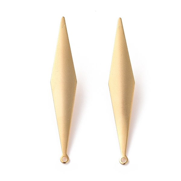

PandaHall 201 Stainless Steel Stud Earring Findings, with Horizontal Loop and 316 Stainless Steel Pin, Rhombus, Real 24K Gold Plated, 46x8mm...