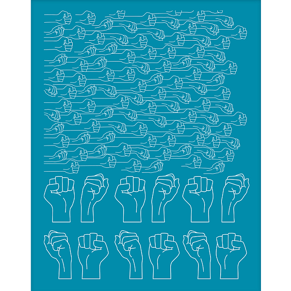 

PandaHall OLYCRAFT 4x5 Inch Silk Screen for Polymer Clay Fists of Solidarity Clay Stencils Reusable Stencil Silk Screen Printing Stencils..., Cyan