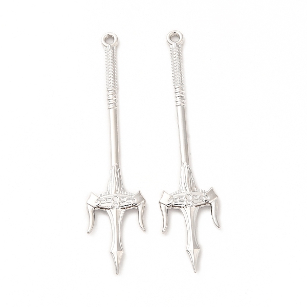 

PandaHall Rack Plating Alloy Big Pendants, Cadmium Free & Nickel Free & Lead Free, Halberd Charm, Platinum, 71x11x3mm, Hole: 2mm Alloy...