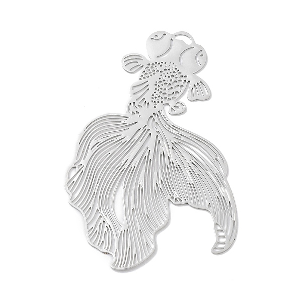 

PandaHall Long-Lasting Plated Brass Filigree Pendants, Goldfish Charm, Platinum, 48x29x0.3mm, Hole: 1.3x2.5mm Brass Fish