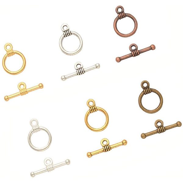 

PandaHall Tibetan Style Toggle Clasps, Mixed Color, 10.8x7.4x1.8cm, 6color/pcs, 150pcs/box Alloy Mixed Shapes