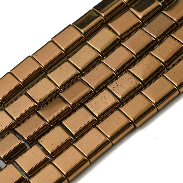 

PandaHall Electroplated Non-magnetic Synthetic Hematite Beads Strands, Square, 2-Hole, Dark Goldenrod, 6x6x3mm, Hole: 1.2mm, about...