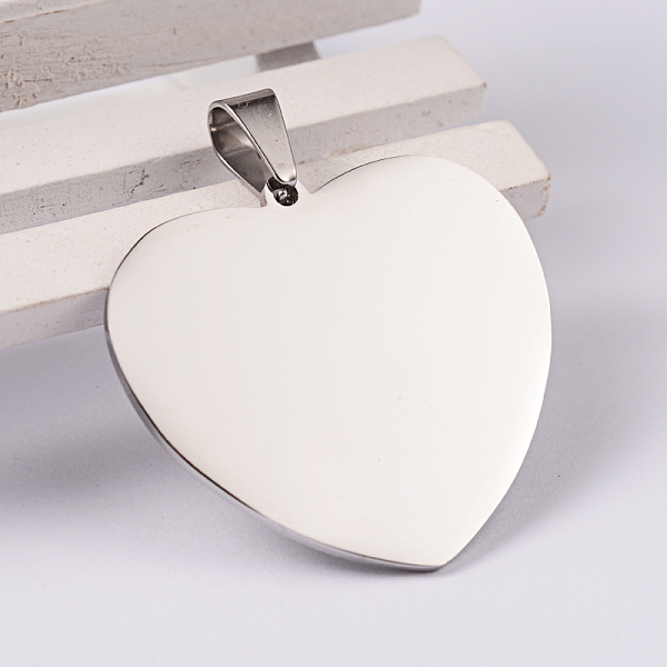 

PandaHall 304 Stainless Steel Stamping Blank Tag Pendants, Heart, Stainless Steel Color, 35x38x1.5mm, Hole: 5x10mm 304 Stainless Steel Heart