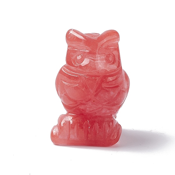 

PandaHall Synthetic Cherry Quartz Glass Display Decorations, Home Decorations, Owl, 27x22x38mm Cherry Quartz Glass Owl