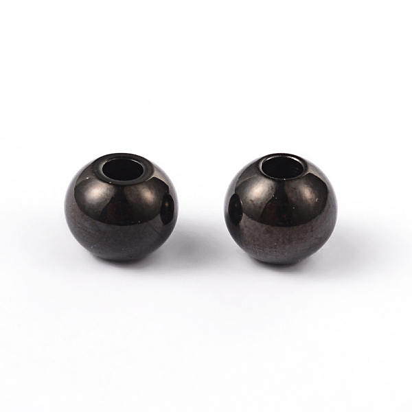 

PandaHall Round 304 Stainless Steel Spacer Beads, Electrophoresis Black, 6mm, Hole: 2mm 304 Stainless Steel Round