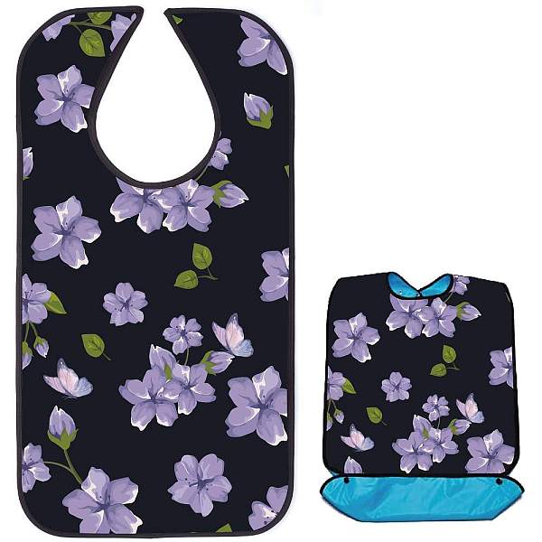 

PandaHall Washable Polyester Canvas Adult Bibs for Eating, Reusable Eating Cloth for Clothing Protector, Flower, 860x460mm Polyester Flower