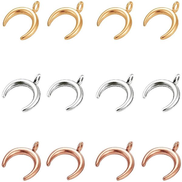 

PandaHall UNICRAFTALE 3 Colors Crescent Moon Charms 15pcs Stainless Steel Charms 2.3mm Hole Pendant 16.5mm Metal Pendants Flat Smooth Charm...